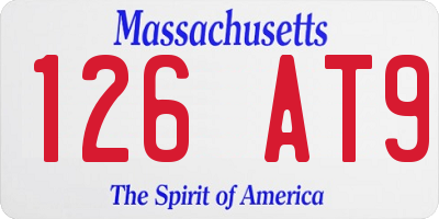 MA license plate 126AT9