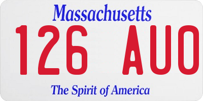 MA license plate 126AU0