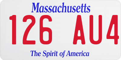 MA license plate 126AU4