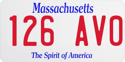 MA license plate 126AV0