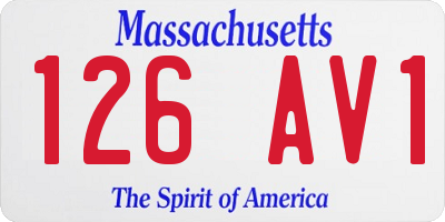 MA license plate 126AV1