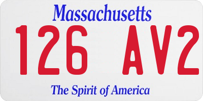 MA license plate 126AV2