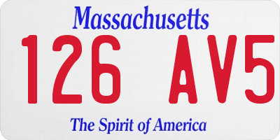 MA license plate 126AV5