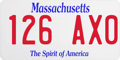 MA license plate 126AX0