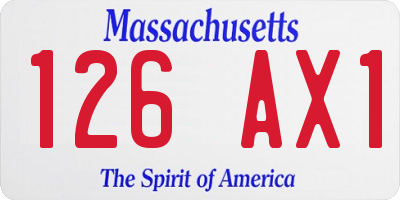 MA license plate 126AX1