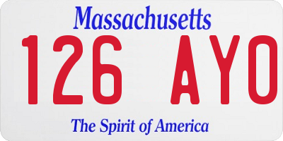 MA license plate 126AY0