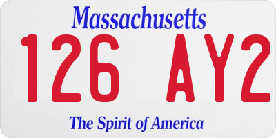 MA license plate 126AY2