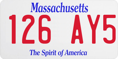 MA license plate 126AY5