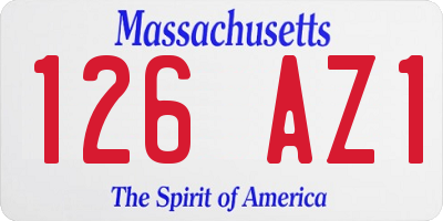 MA license plate 126AZ1