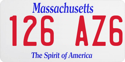 MA license plate 126AZ6