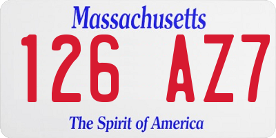 MA license plate 126AZ7
