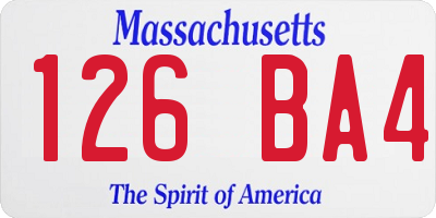MA license plate 126BA4