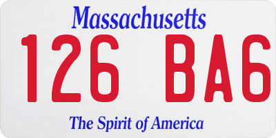 MA license plate 126BA6
