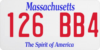 MA license plate 126BB4