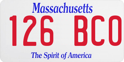 MA license plate 126BC0