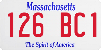 MA license plate 126BC1