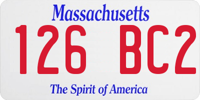 MA license plate 126BC2