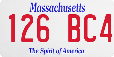 MA license plate 126BC4