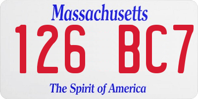 MA license plate 126BC7