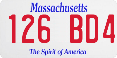 MA license plate 126BD4