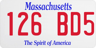 MA license plate 126BD5