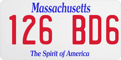 MA license plate 126BD6
