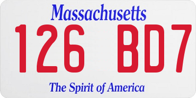 MA license plate 126BD7