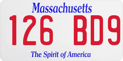 MA license plate 126BD9
