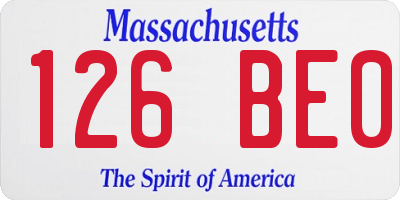 MA license plate 126BE0