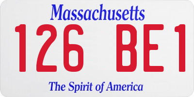 MA license plate 126BE1
