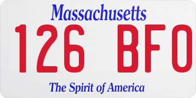MA license plate 126BF0