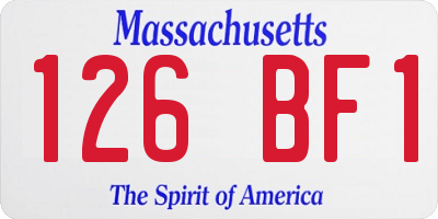 MA license plate 126BF1