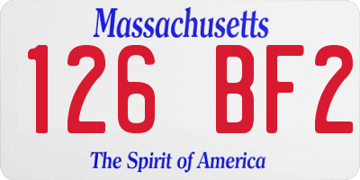 MA license plate 126BF2