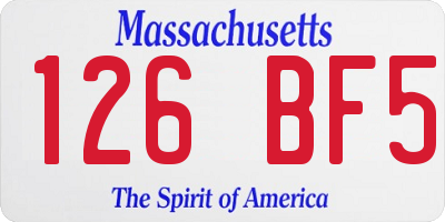 MA license plate 126BF5