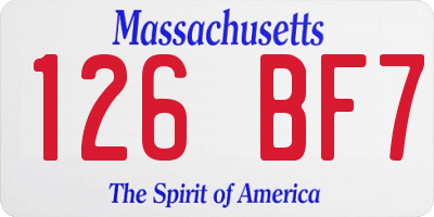MA license plate 126BF7