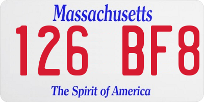 MA license plate 126BF8