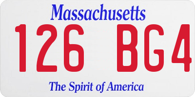 MA license plate 126BG4