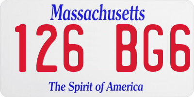 MA license plate 126BG6