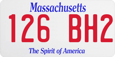 MA license plate 126BH2