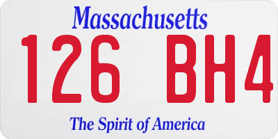 MA license plate 126BH4