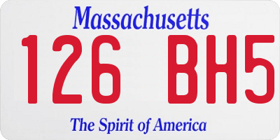 MA license plate 126BH5