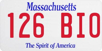 MA license plate 126BI0