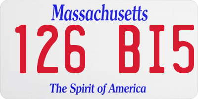 MA license plate 126BI5