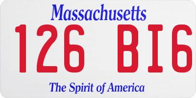 MA license plate 126BI6
