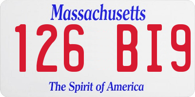MA license plate 126BI9