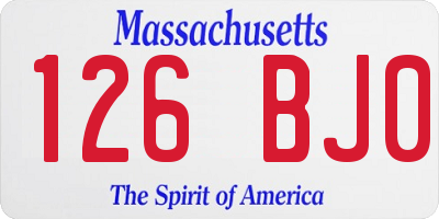 MA license plate 126BJ0