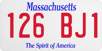 MA license plate 126BJ1