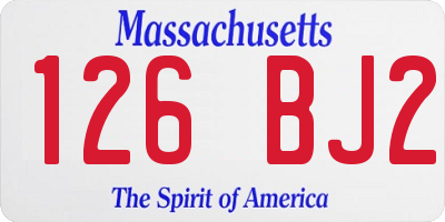 MA license plate 126BJ2