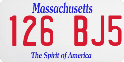 MA license plate 126BJ5