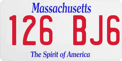 MA license plate 126BJ6